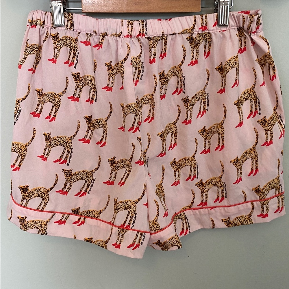 Bouffants & Broken Hearts Women’s Pink Cheetah in Heels Pajama Set Size Medium - Picture 9 of 10